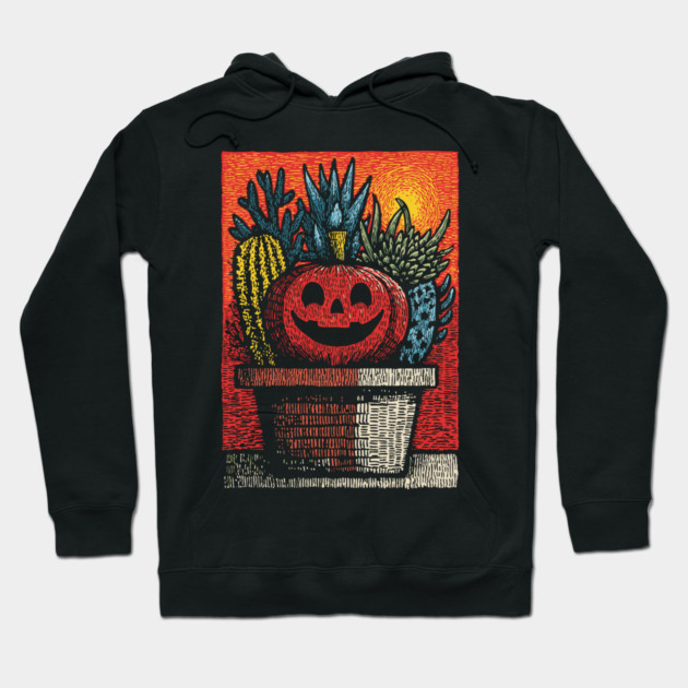 Happy Harvest Pumpkin | Wholesome Autumn Folk Art Hoodie by TuncGK