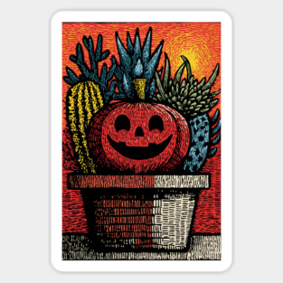 Happy Harvest Pumpkin | Wholesome Autumn Folk Art Magnet