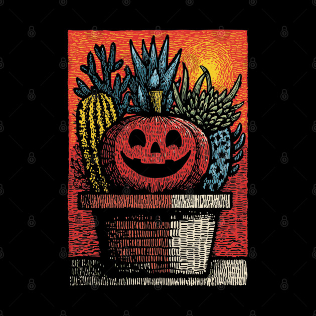 Happy Harvest Pumpkin | Wholesome Autumn Folk Art by TuncGK