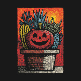 Happy Harvest Pumpkin | Wholesome Autumn Folk Art T-Shirt