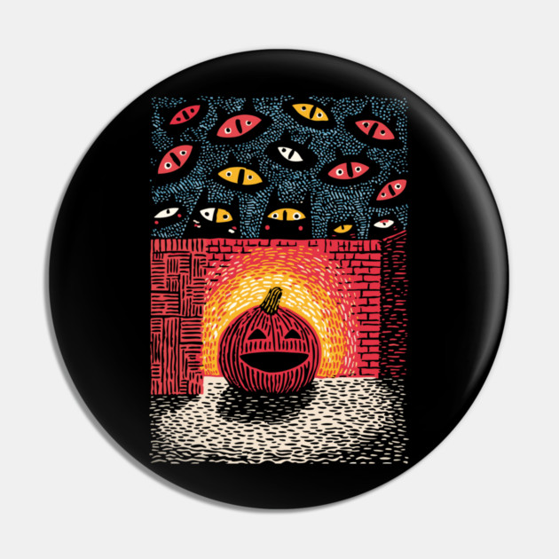 Spooky Glowing Pumpkin | Creepy Halloween Horror Pin by TuncGK