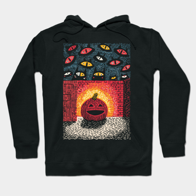 Spooky Glowing Pumpkin | Creepy Halloween Horror Hoodie by TuncGK