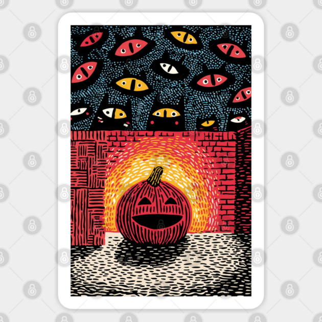 Spooky Glowing Pumpkin | Creepy Halloween Horror Sticker by TuncGK