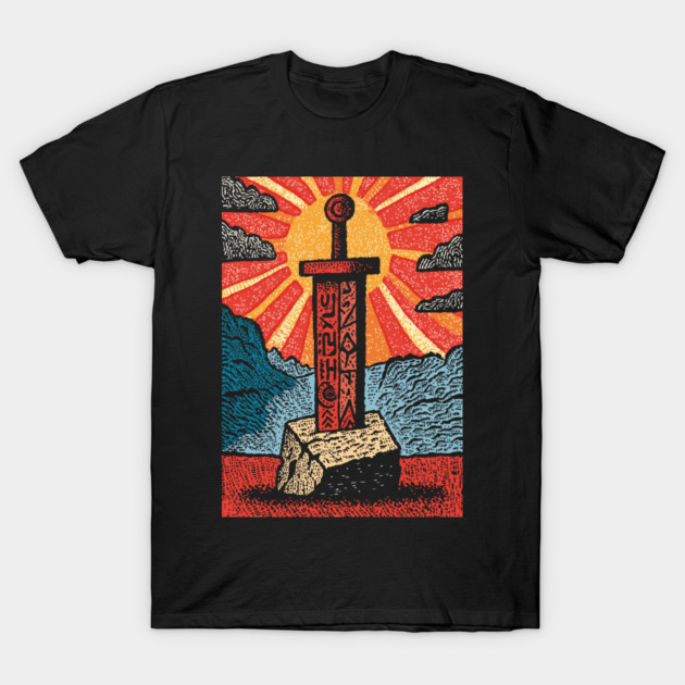 The Sword in the Stone | A Mythic Hero's Legend T-Shirt by TuncGK