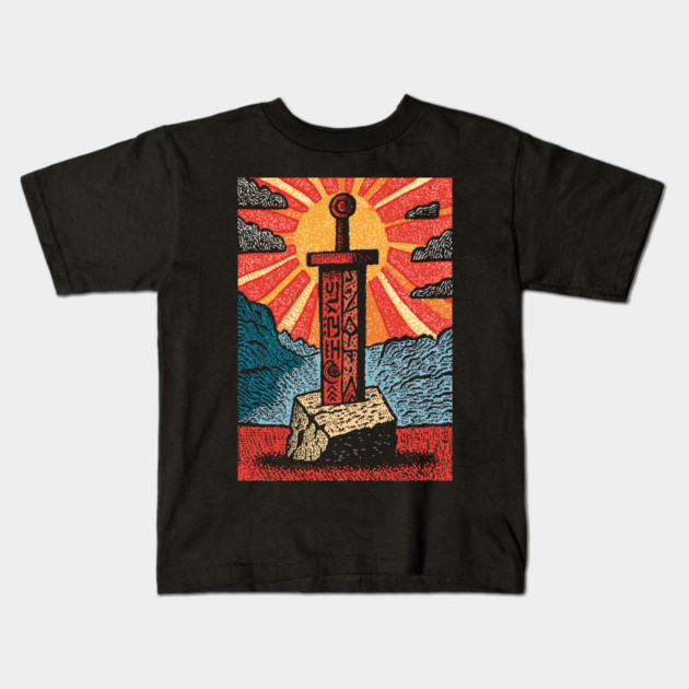 The Sword in the Stone | A Mythic Hero's Legend Kids T-Shirt by TuncGK