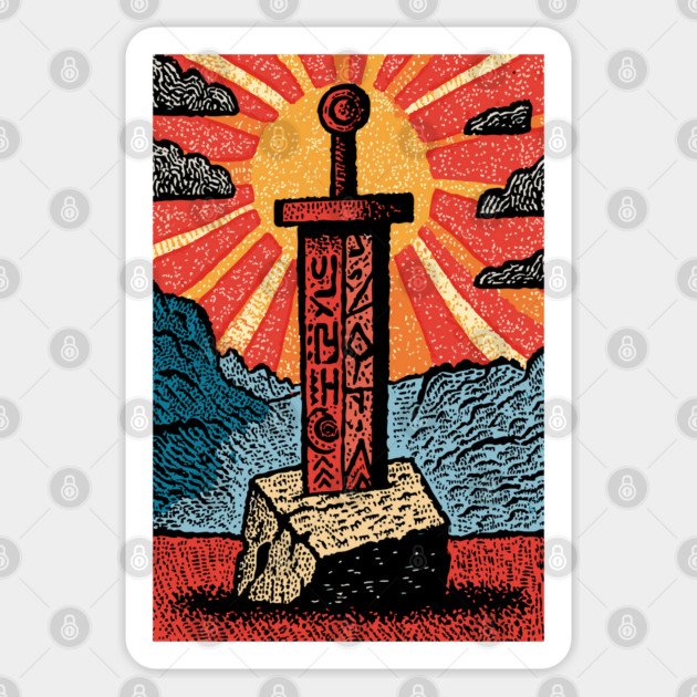 The Sword in the Stone | A Mythic Hero's Legend Sticker by TuncGK