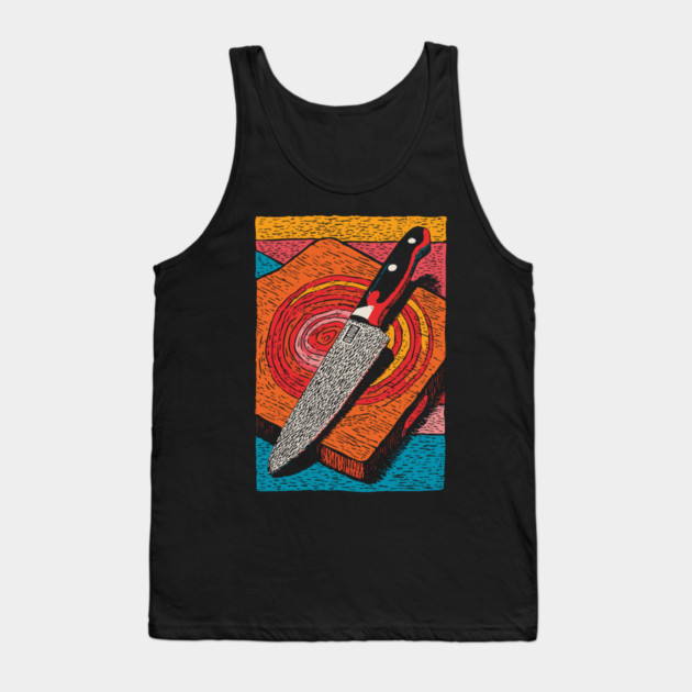 Chef's Knife in Action | Culinary Knife Skills Art Tank Top by TuncGK