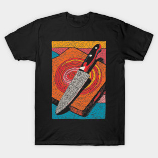 Chef's Knife in Action | Culinary Knife Skills Art T-Shirt