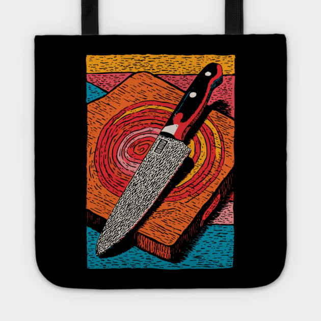 Chef's Knife in Action | Culinary Knife Skills Art Tote by TuncGK