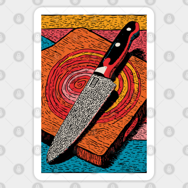 Chef's Knife in Action | Culinary Knife Skills Art Sticker by TuncGK