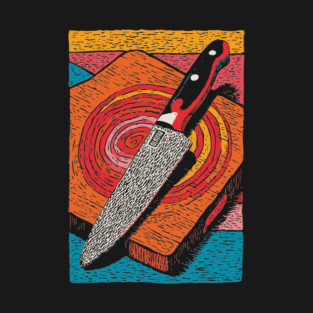 Chef's Knife in Action | Culinary Knife Skills Art T-Shirt