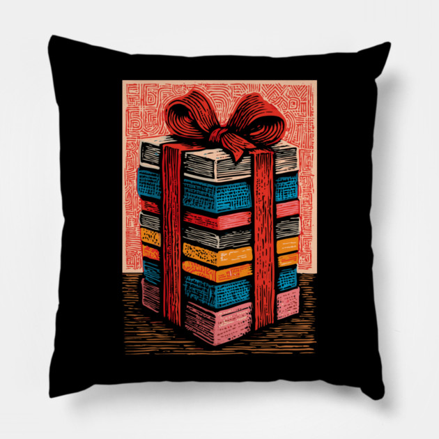 Festive Stack of Gifts | Holiday and Birthday Box Pillow by TuncGK