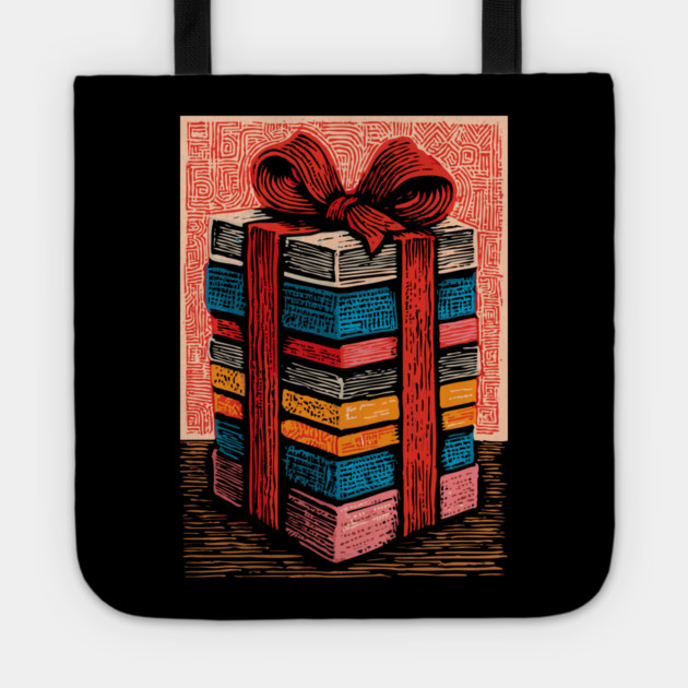 Festive Stack of Gifts | Holiday and Birthday Box Tote by TuncGK