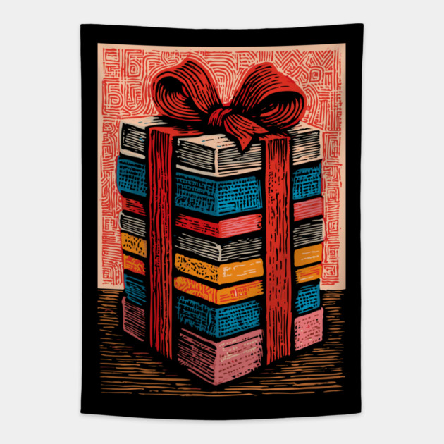 Festive Stack of Gifts | Holiday and Birthday Box Tapestry by TuncGK