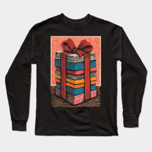 Festive Stack of Gifts | Holiday and Birthday Box Long Sleeve T-Shirt