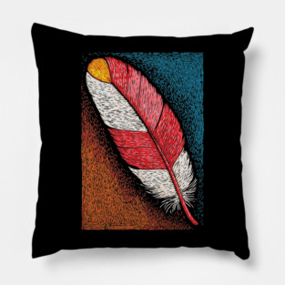 Spiritual Red Feather | A Message of Freedom Pillow