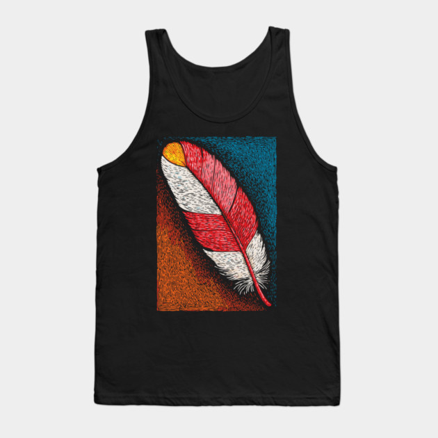 Spiritual Red Feather | A Message of Freedom Tank Top by TuncGK