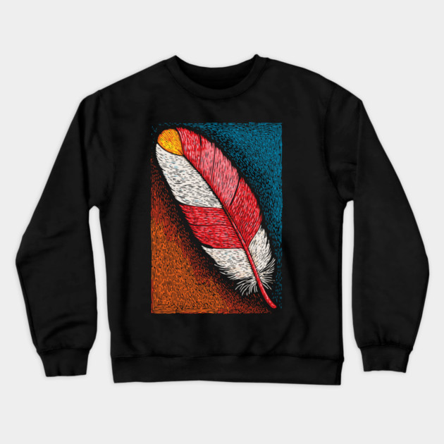 Spiritual Red Feather | A Message of Freedom Crewneck Sweatshirt by TuncGK