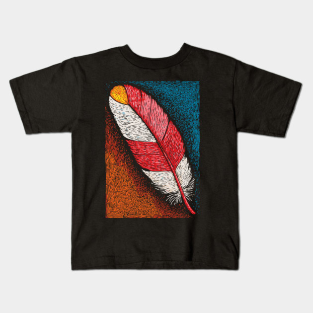 Spiritual Red Feather | A Message of Freedom Kids T-Shirt by TuncGK
