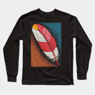 Spiritual Red Feather | A Message of Freedom Long Sleeve T-Shirt