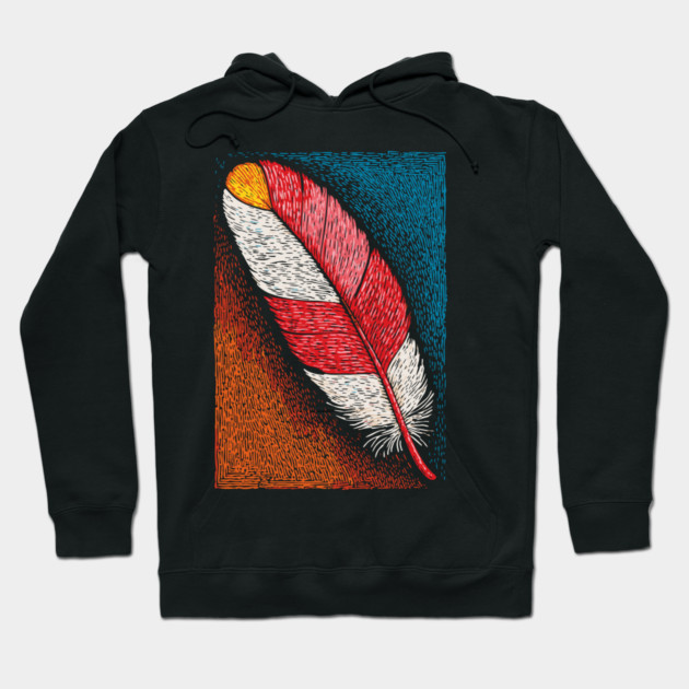 Spiritual Red Feather | A Message of Freedom Hoodie by TuncGK