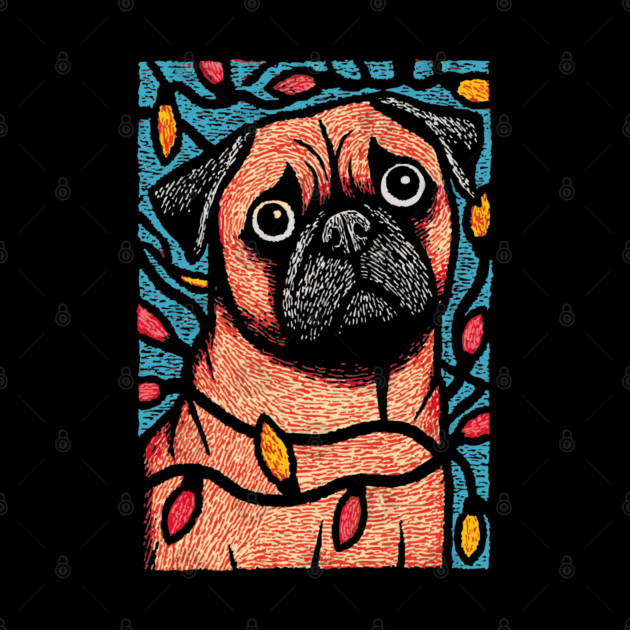 Funny Pug in Lights | A Christmas Dog's Dilemma by TuncGK