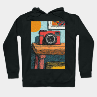 Vintage Camera on Table | Film Photography Art Hoodie