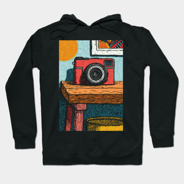Vintage Camera on Table | Film Photography Art Hoodie by TuncGK