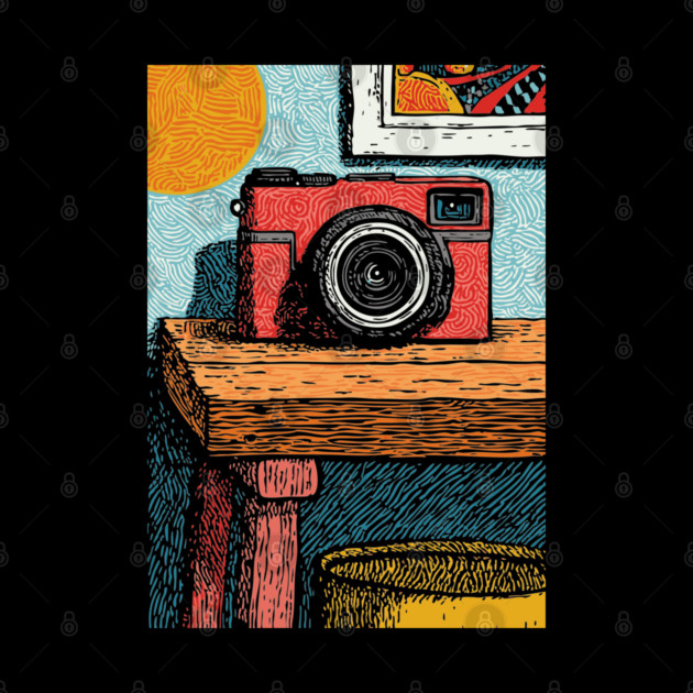 Vintage Camera on Table | Film Photography Art by TuncGK