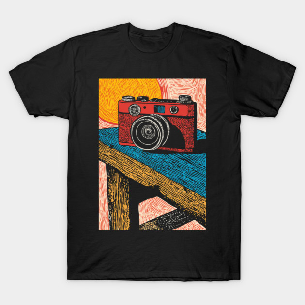 Rustic Vintage Camera | Boho Photography Art T-Shirt by TuncGK