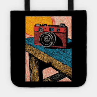 Rustic Vintage Camera | Boho Photography Art Tote
