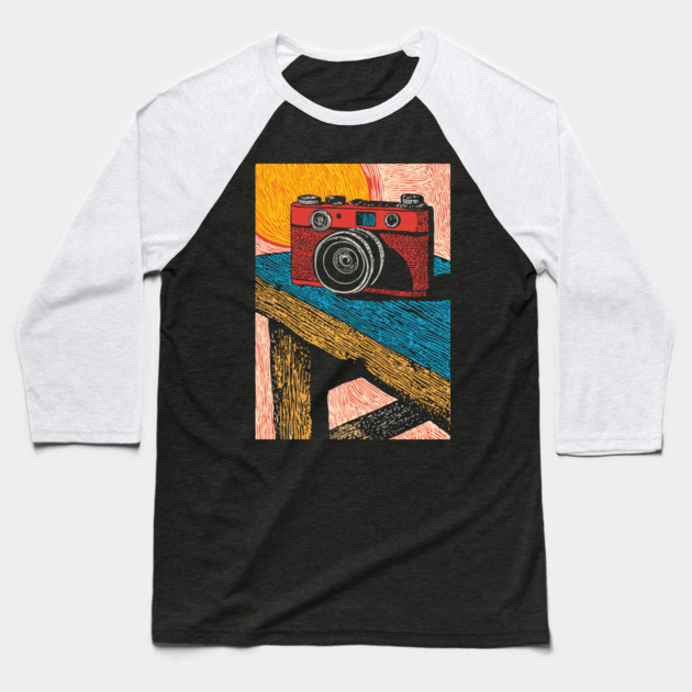 Rustic Vintage Camera | Boho Photography Art Baseball T-Shirt by TuncGK