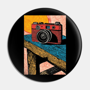 Rustic Vintage Camera | Boho Photography Art Pin