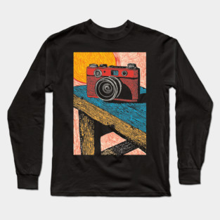 Rustic Vintage Camera | Boho Photography Art Long Sleeve T-Shirt