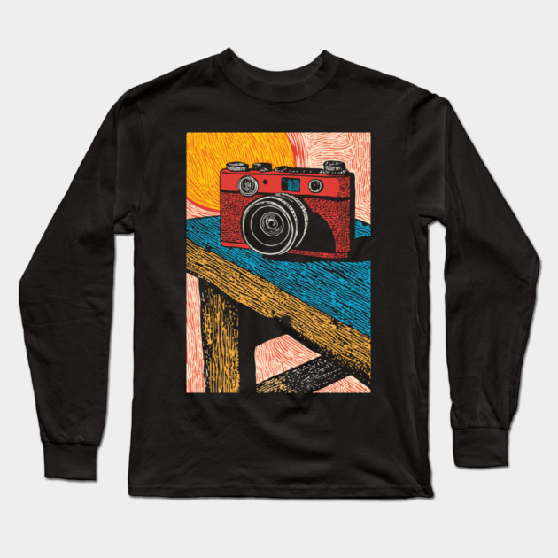 Rustic Vintage Camera | Boho Photography Art Long Sleeve T-Shirt by TuncGK