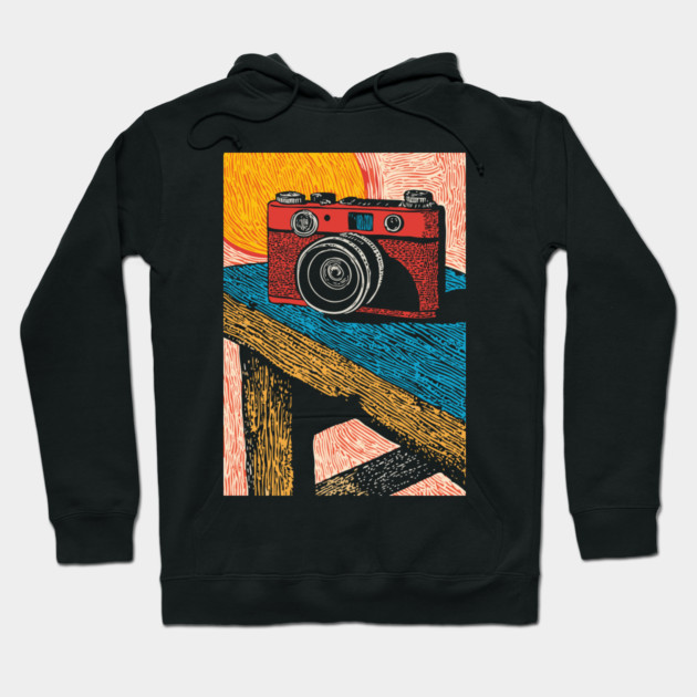 Rustic Vintage Camera | Boho Photography Art Hoodie by TuncGK
