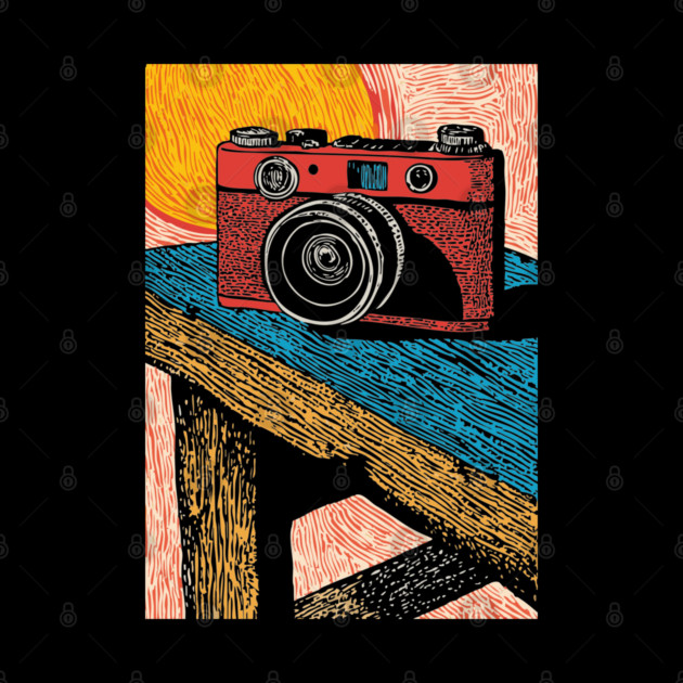 Rustic Vintage Camera | Boho Photography Art by TuncGK