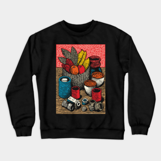 Bountiful Harvest Cornucopia | Autumn Thanksgiving Art Crewneck Sweatshirt by TuncGK