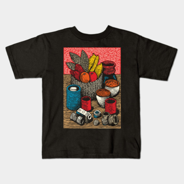 Bountiful Harvest Cornucopia | Autumn Thanksgiving Art Kids T-Shirt by TuncGK