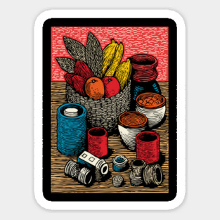 Bountiful Harvest Cornucopia | Autumn Thanksgiving Art Magnet