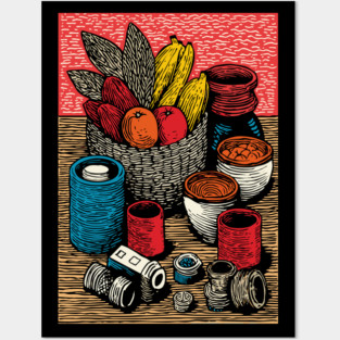 Bountiful Harvest Cornucopia | Autumn Thanksgiving Art Posters and Art