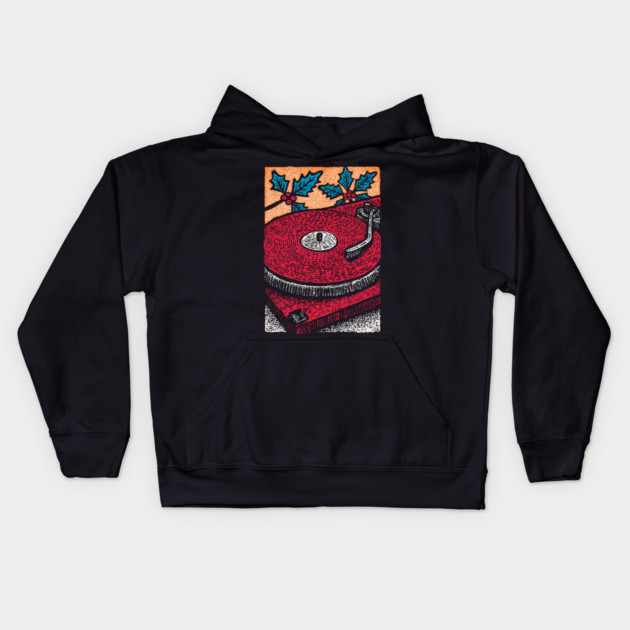 Red Vinyl Turntable | For the Record Collector Kids Hoodie by TuncGK
