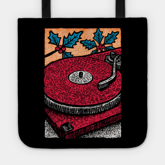 Red Vinyl Turntable | For the Record Collector Tote by TuncGK