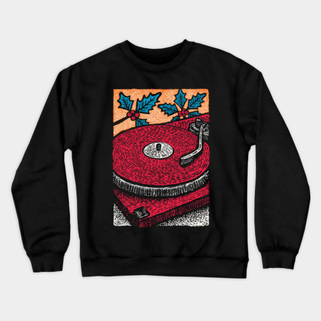 Red Vinyl Turntable | For the Record Collector Crewneck Sweatshirt by TuncGK