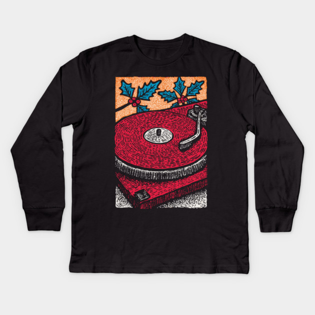 Red Vinyl Turntable | For the Record Collector Kids Long Sleeve T-Shirt by TuncGK