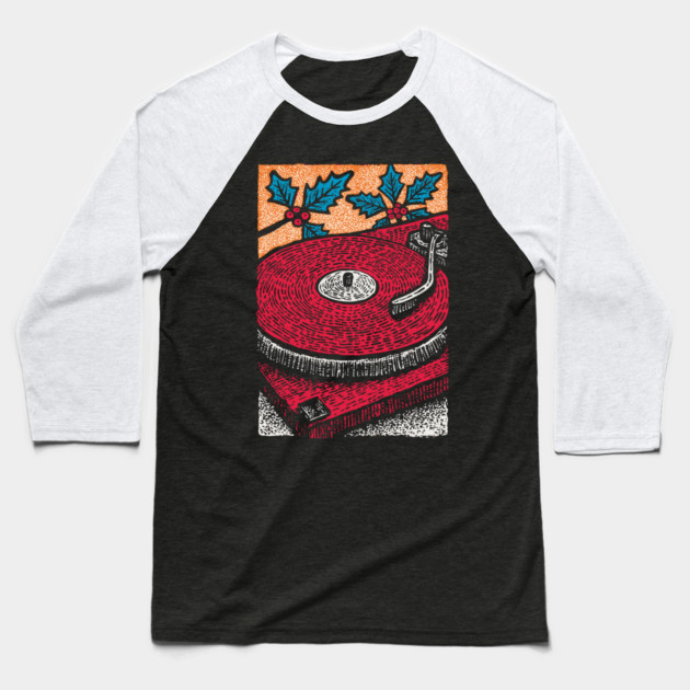 Red Vinyl Turntable | For the Record Collector Baseball T-Shirt by TuncGK