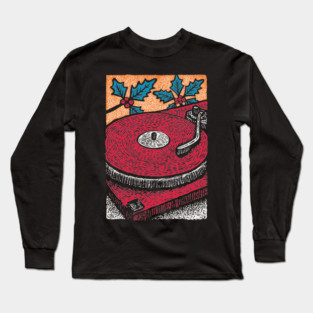 Red Vinyl Turntable | For the Record Collector Long Sleeve T-Shirt