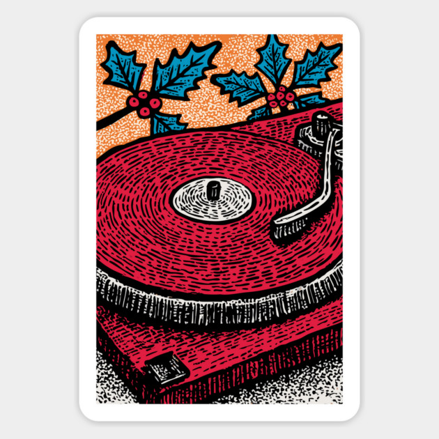 Red Vinyl Turntable | For the Record Collector Magnet by TuncGK