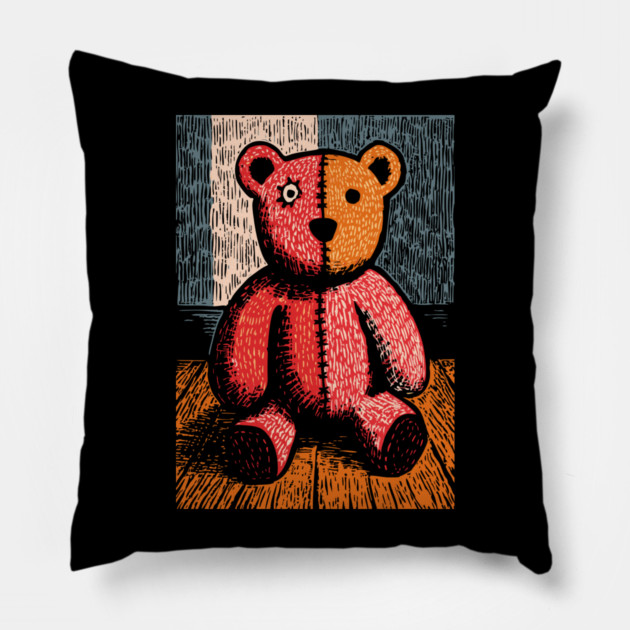 Classic Teddy Bear | A Nostalgic Childhood Toy Pillow by TuncGK