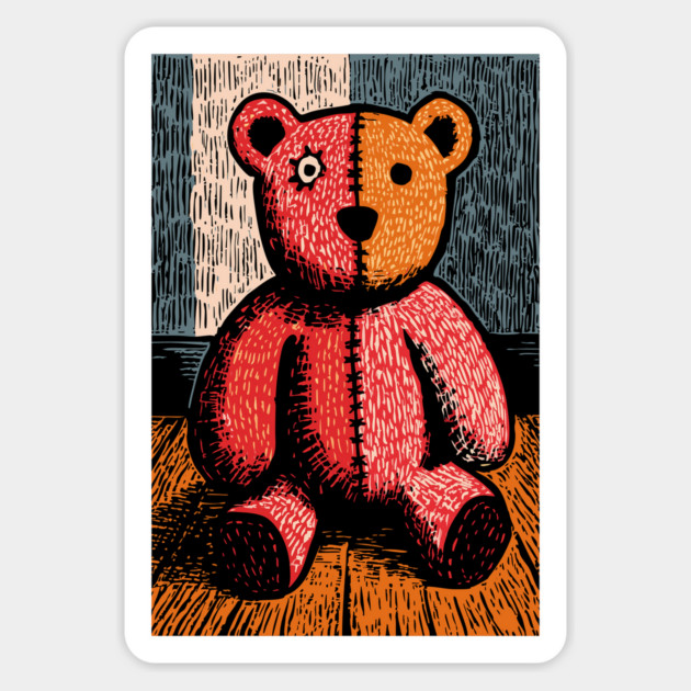Classic Teddy Bear | A Nostalgic Childhood Toy Magnet by TuncGK